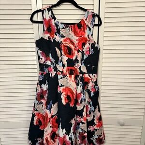 Kate Spade Navy Dress with Floral Accents